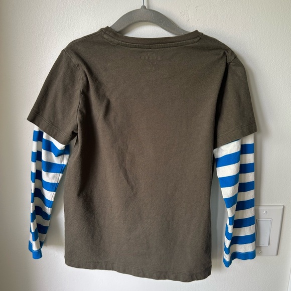 Mini Boden kids Dino layered super stitch long sleeve tee size 6/7 boys - Picture 2 of 8